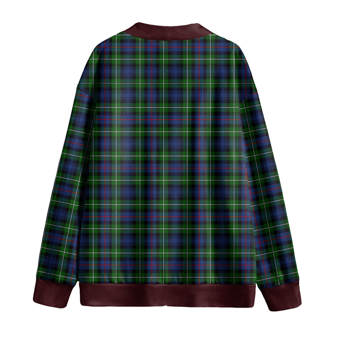 MacKenzie Modern Tartan Plaid Knitted Fleece Cardigan