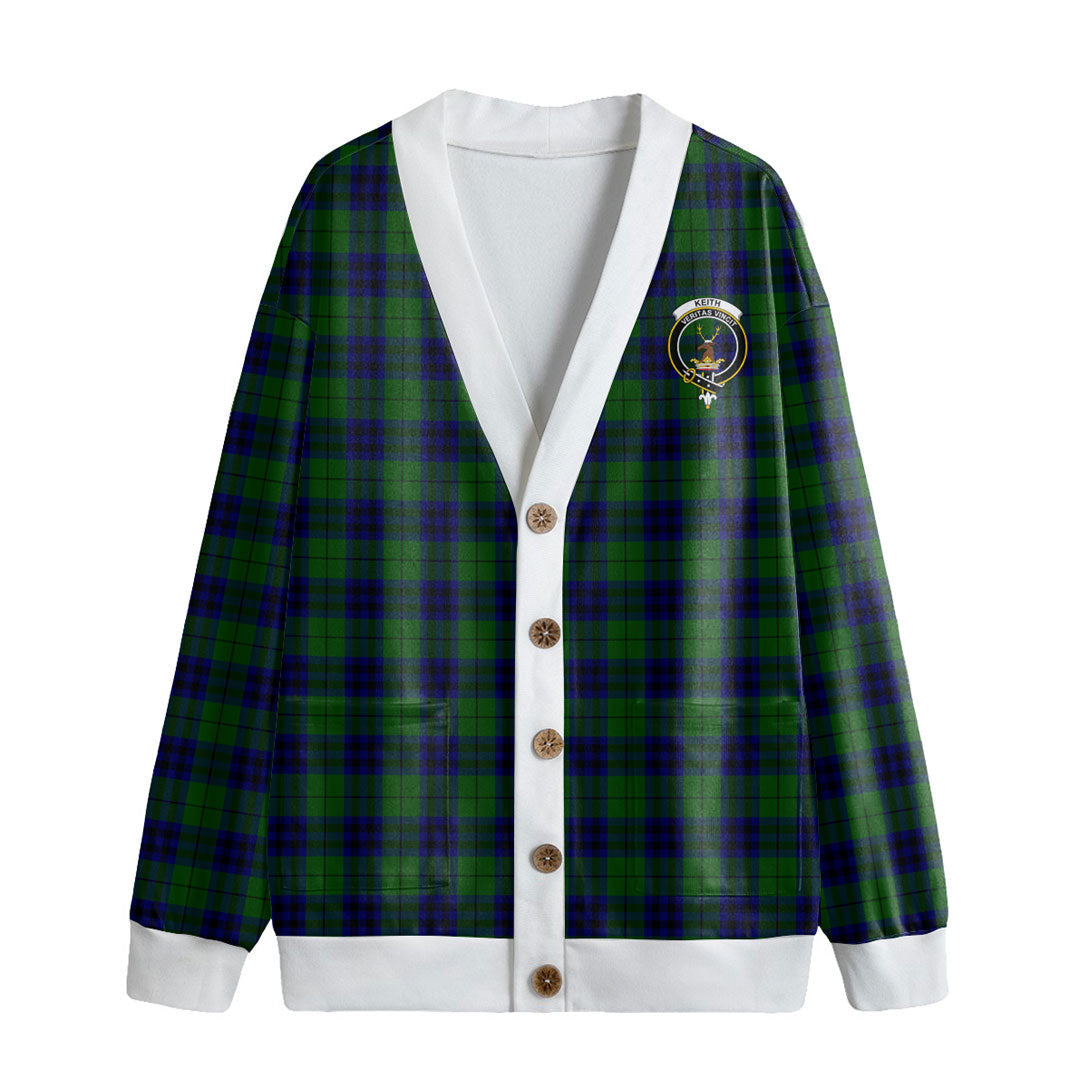 Keith Modern Tartan Crest Knitted Fleece Cardigan