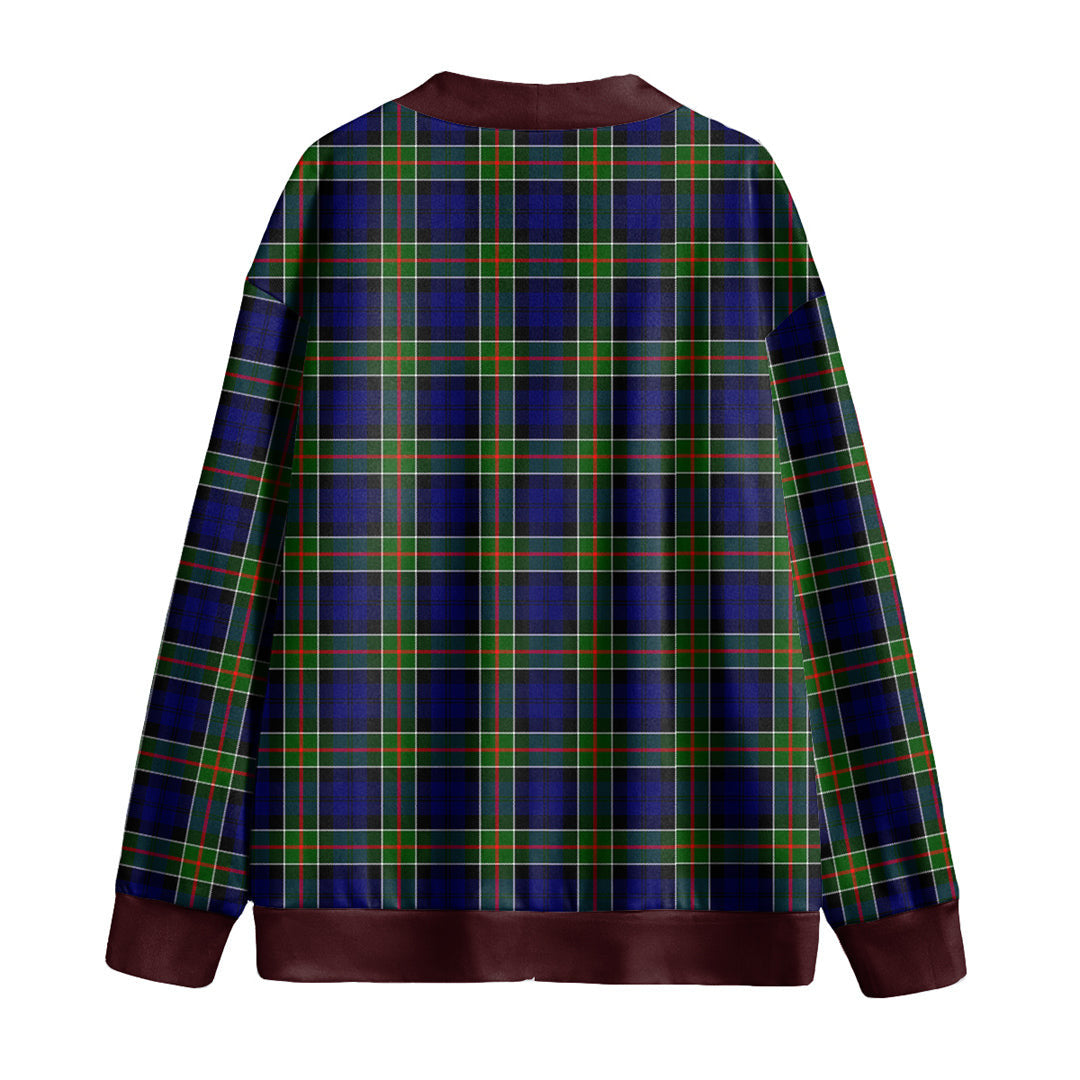 Colquhoun Modern Tartan Plaid Knitted Fleece Cardigan