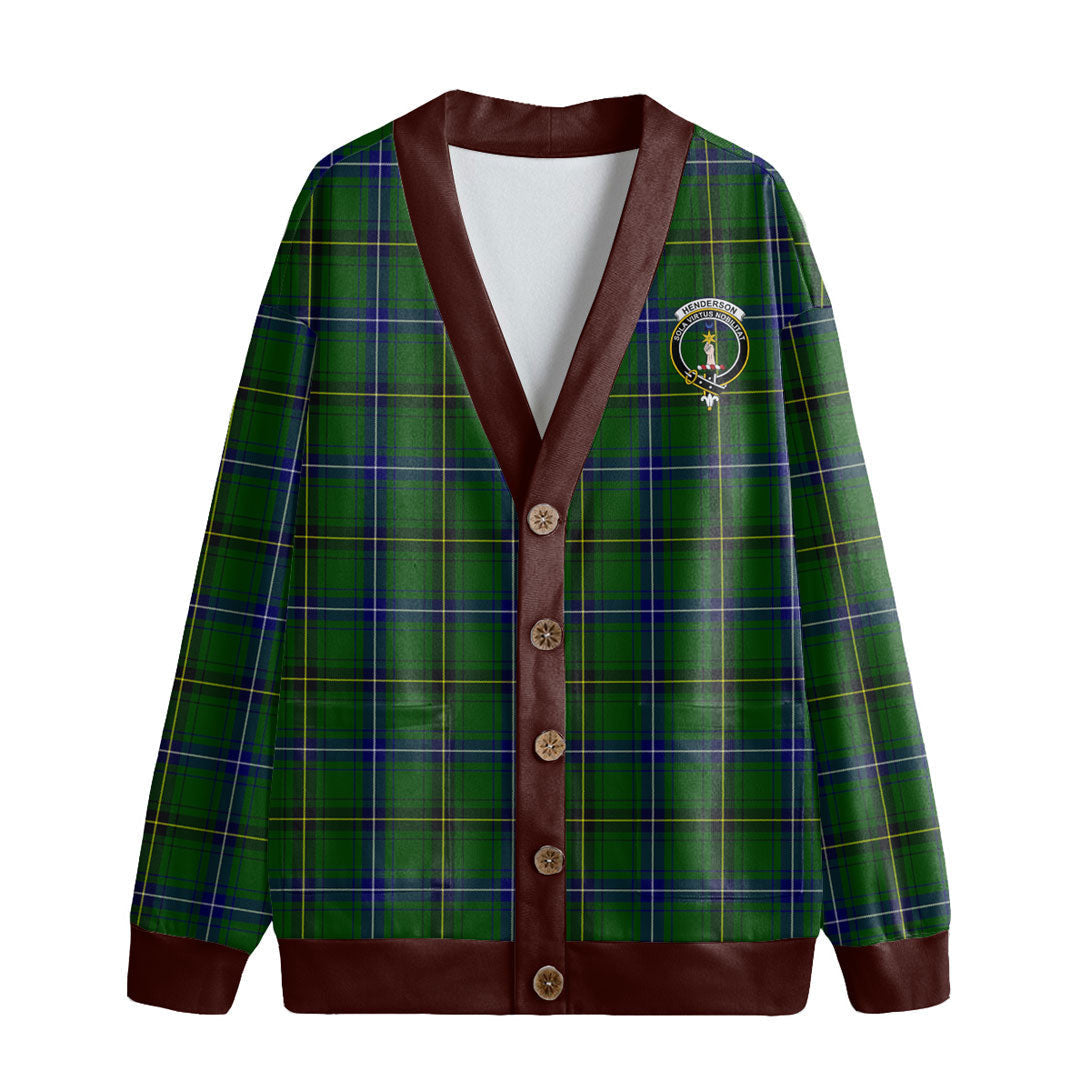 Henderson Modern Tartan Crest Knitted Fleece Cardigan