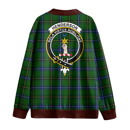 Henderson Modern Tartan Crest Knitted Fleece Cardigan