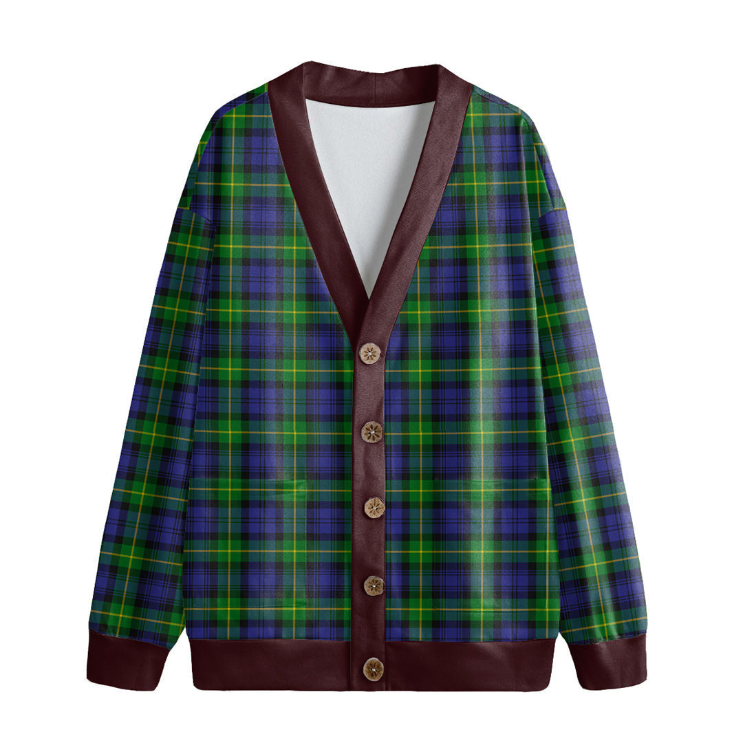 Gordon Modern Tartan Plaid Knitted Fleece Cardigan