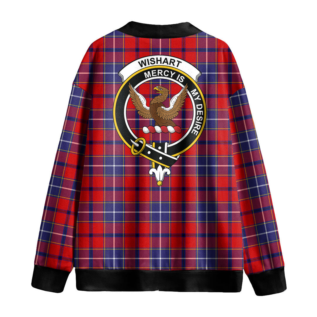 Wishart Dress Tartan Crest Knitted Fleece Cardigan