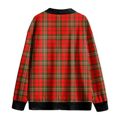 SCOTT MODERN Tartan Plaid Knitted Fleece Cardigan