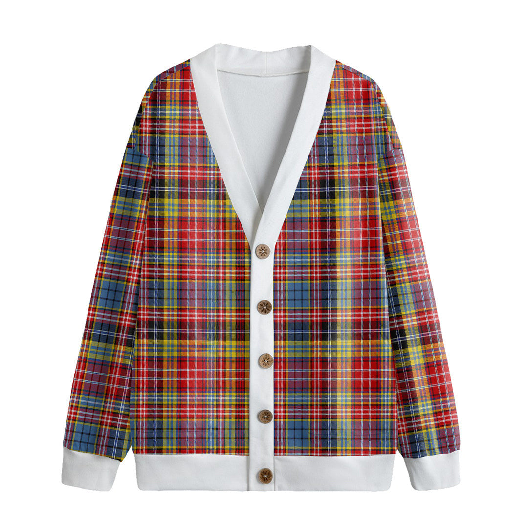 Drummond of Strathallan Tartan Plaid Knitted Fleece Cardigan