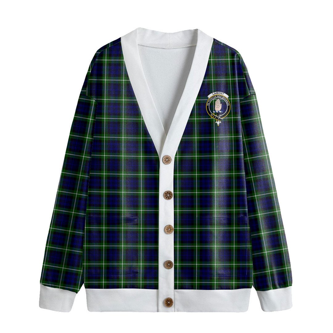 Lamont Modern Tartan Crest Knitted Fleece Cardigan