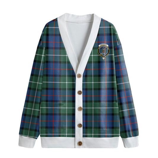 Davidson of Tulloch Tartan Crest Knitted Fleece Cardigan