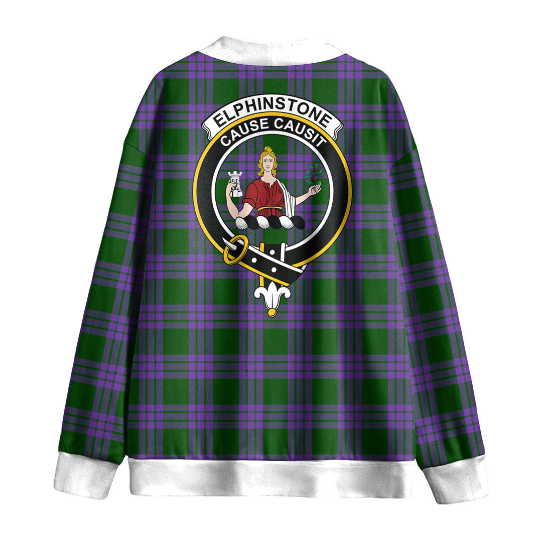 Elphinstone Tartan Crest Knitted Fleece Cardigan