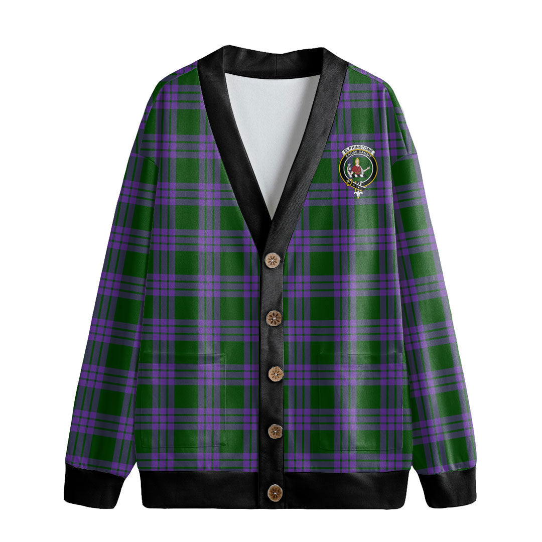 Elphinstone Tartan Crest Knitted Fleece Cardigan