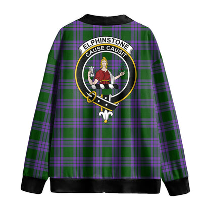 Elphinstone Tartan Crest Knitted Fleece Cardigan