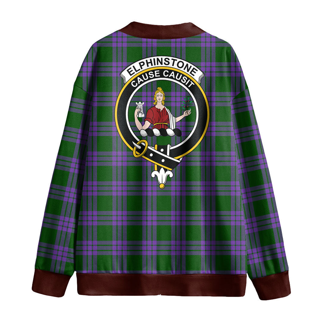 Elphinstone Tartan Crest Knitted Fleece Cardigan