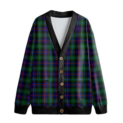 Campbell of Cawdor Modern Tartan Plaid Knitted Fleece Cardigan