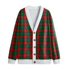 Stewart Atholl Modern Tartan Plaid Knitted Fleece Cardigan