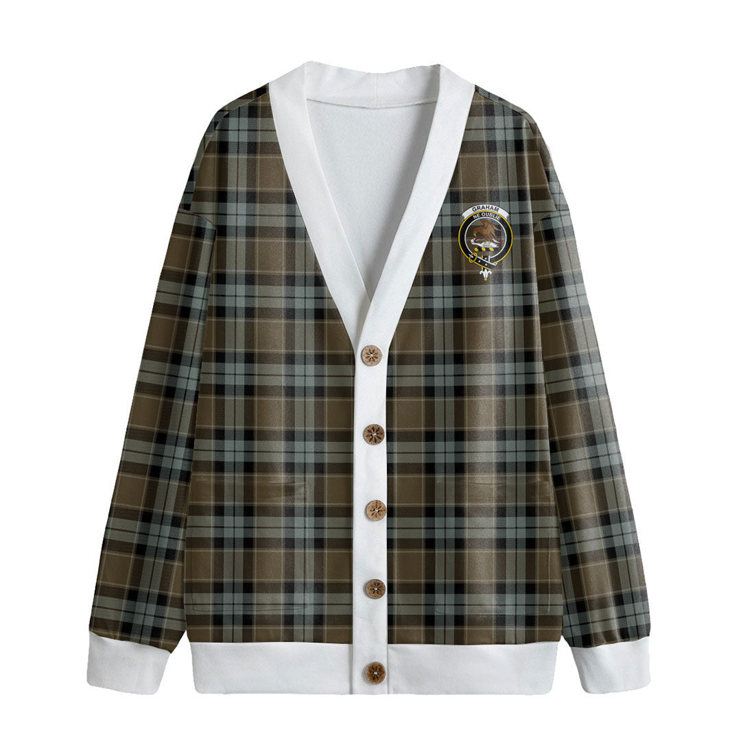 Graham of Menteith Weathered Tartan Crest Knitted Fleece Cardigan