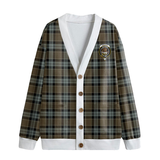 Graham of Menteith Weathered Tartan Crest Knitted Fleece Cardigan