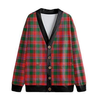 Dalziel Modern Tartan Plaid Knitted Fleece Cardigan