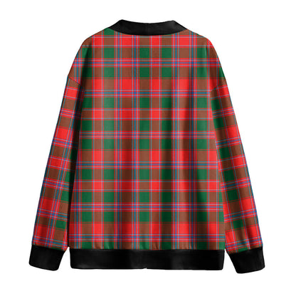 Dalziel Modern Tartan Plaid Knitted Fleece Cardigan