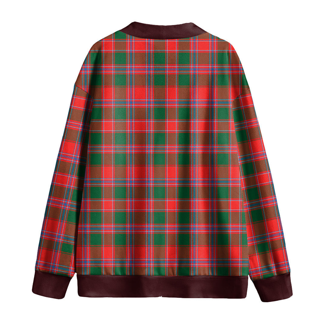 Dalziel Modern Tartan Plaid Knitted Fleece Cardigan