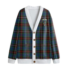 Fraser Hunting Ancient Tartan Crest Knitted Fleece Cardigan