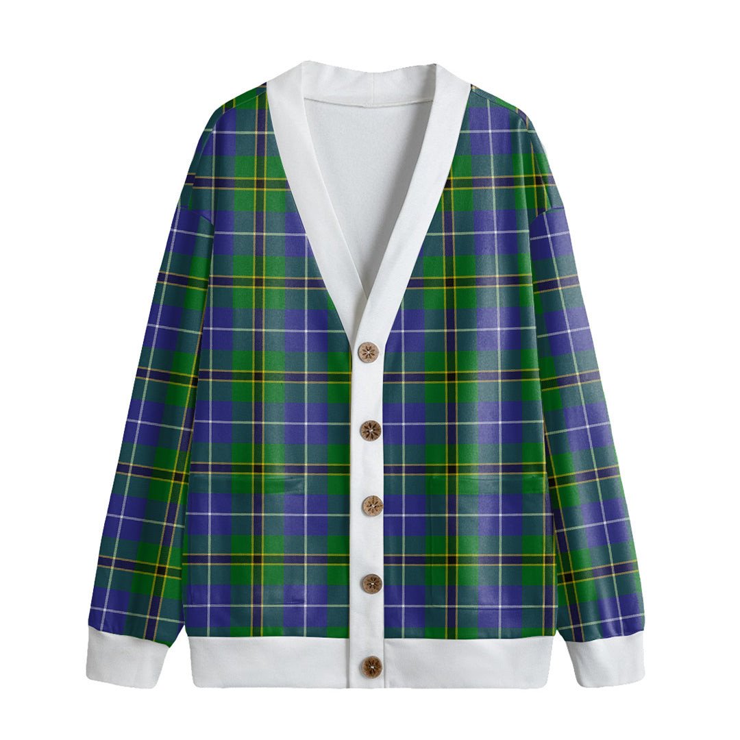 Turnbull Hunting Tartan Plaid Knitted Fleece Cardigan