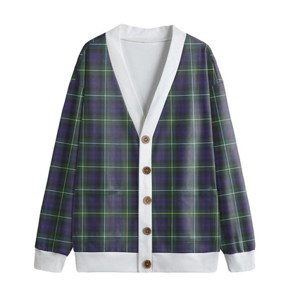 Campbell Argyll Modern Tartan Plaid Knitted Fleece Cardigan