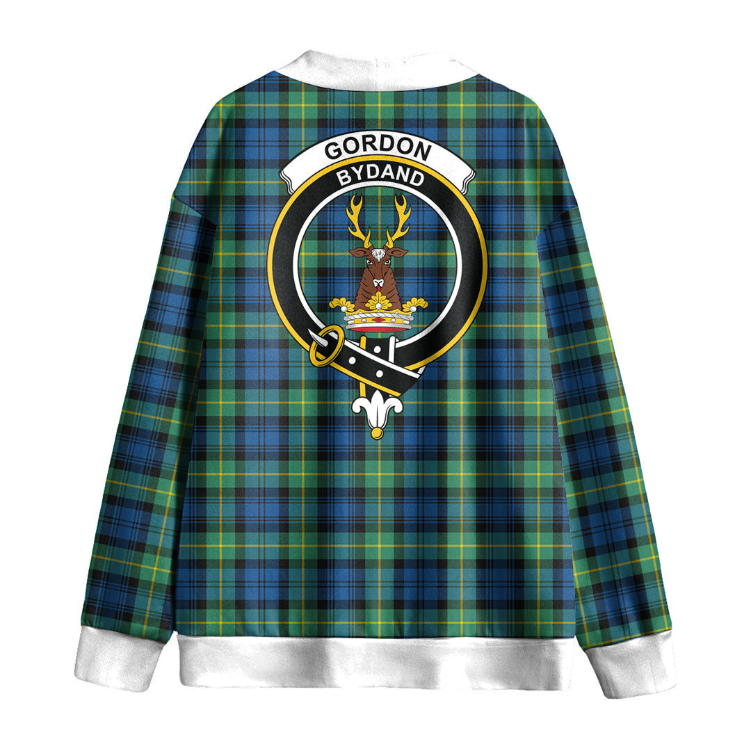 Gordon Ancient Tartan Crest Knitted Fleece Cardigan