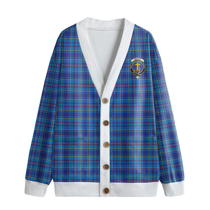 Mercer Modern Tartan Crest Knitted Fleece Cardigan