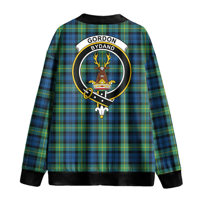 Gordon Ancient Tartan Crest Knitted Fleece Cardigan