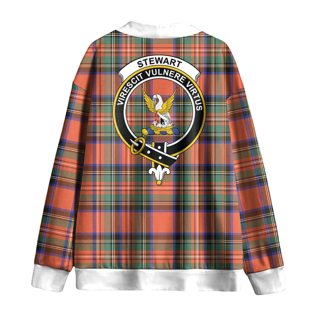 Stewart Royal Ancient Tartan Crest Knitted Fleece Cardigan