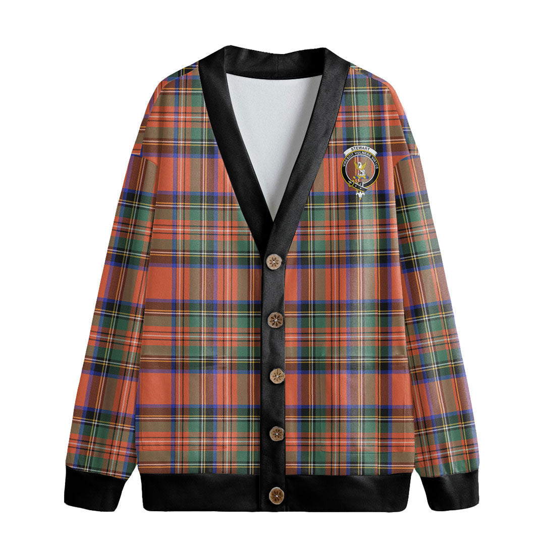 Stewart Royal Ancient Tartan Crest Knitted Fleece Cardigan