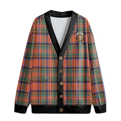 Stewart Royal Ancient Tartan Crest Knitted Fleece Cardigan