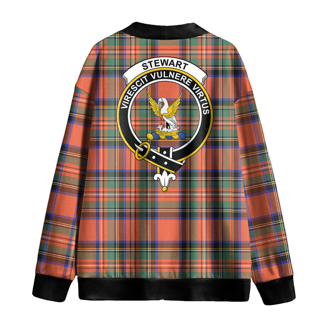 Stewart Royal Ancient Tartan Crest Knitted Fleece Cardigan