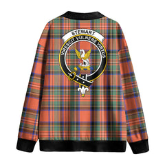 Stewart Royal Ancient Tartan Crest Knitted Fleece Cardigan