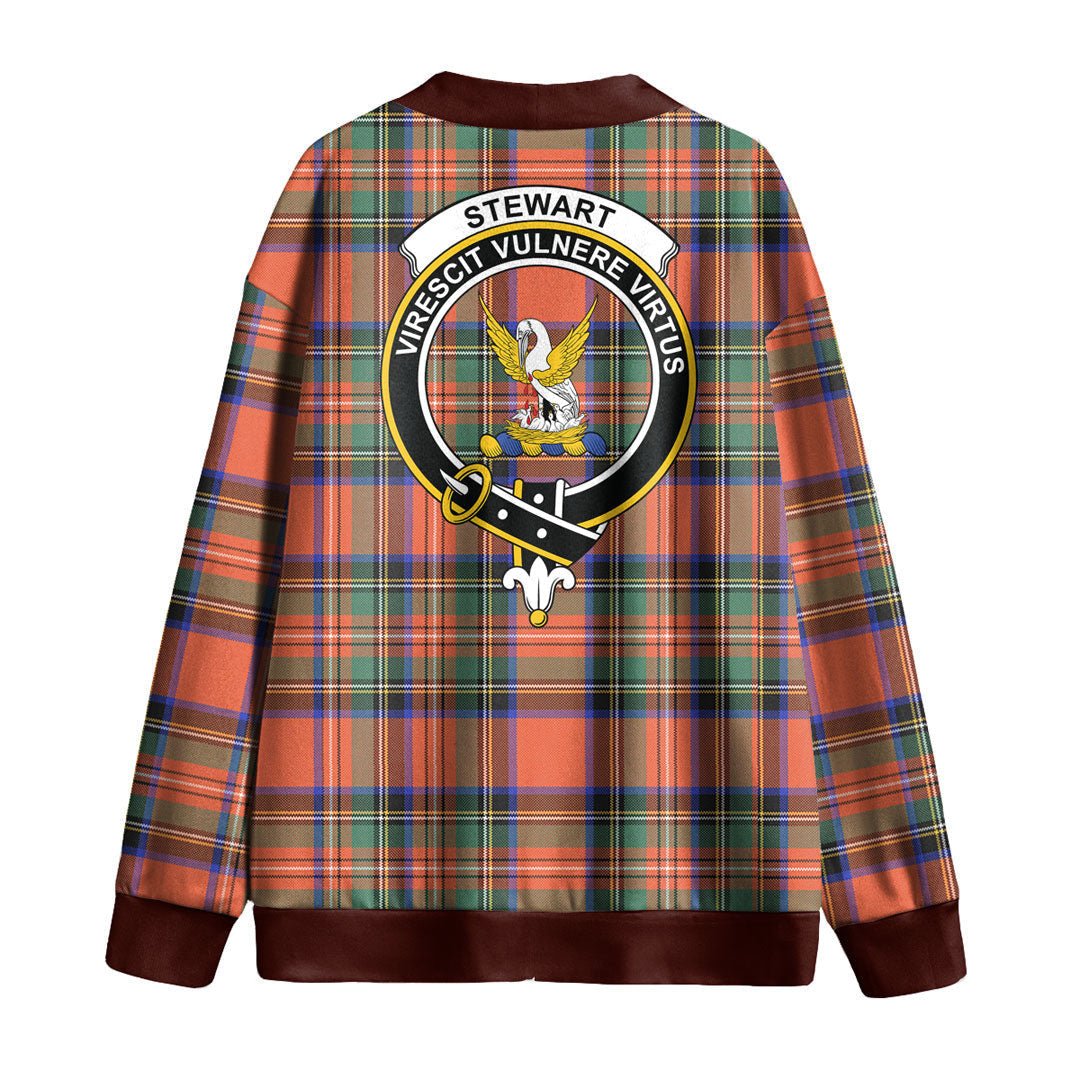 Stewart Royal Ancient Tartan Crest Knitted Fleece Cardigan