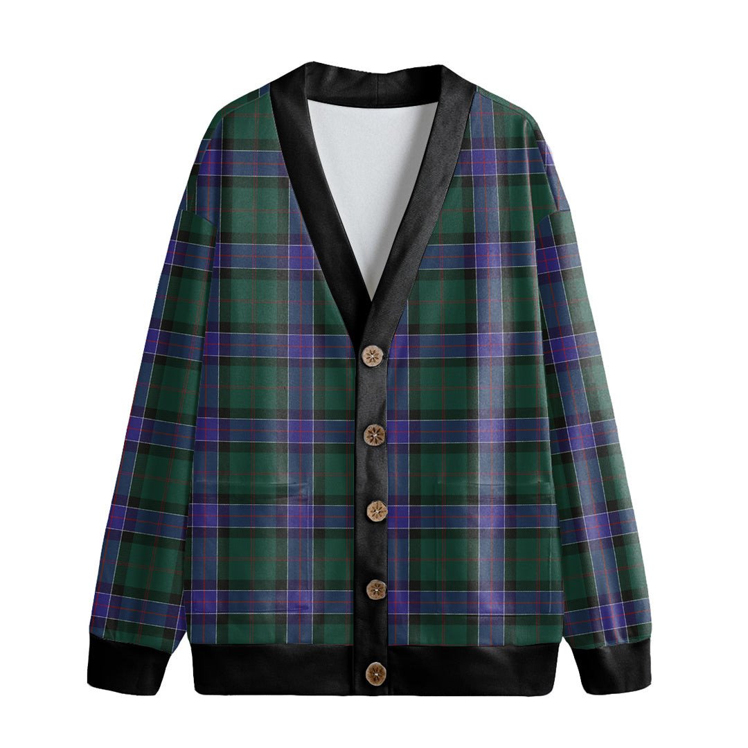 Sinclair Hunting Modern Tartan Plaid Knitted Fleece Cardigan