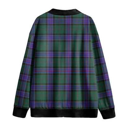 Sinclair Hunting Modern Tartan Plaid Knitted Fleece Cardigan