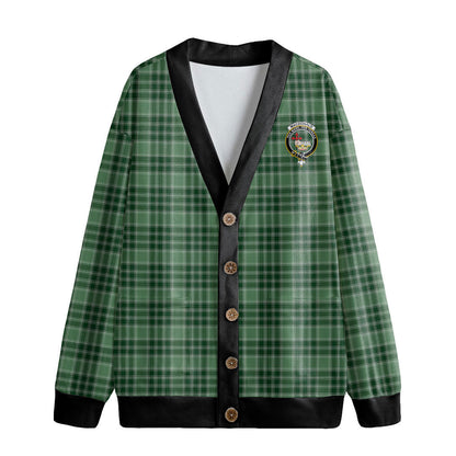 MacDonald Lord of the Isles Hunting Tartan Crest Knitted Fleece Cardigan