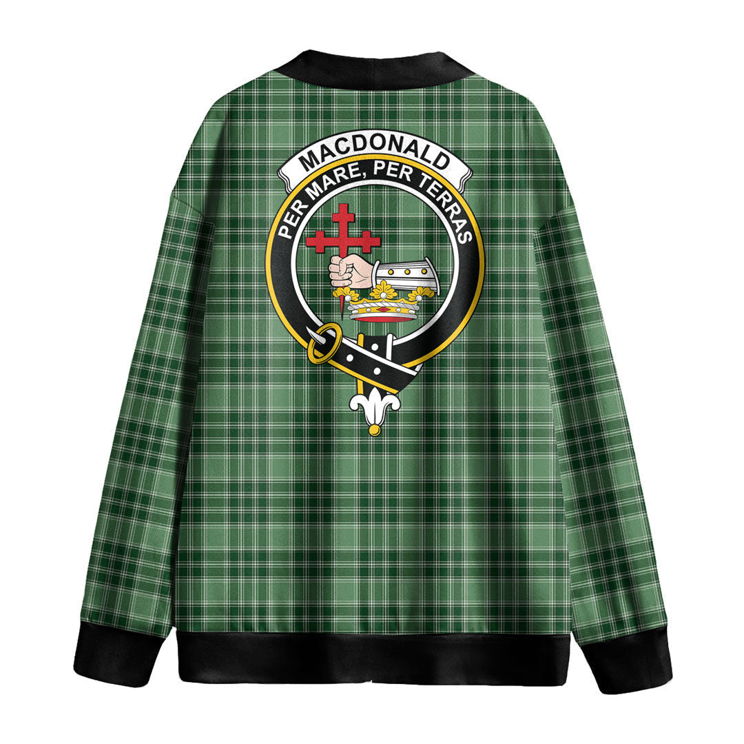 MacDonald Lord of the Isles Hunting Tartan Crest Knitted Fleece Cardigan