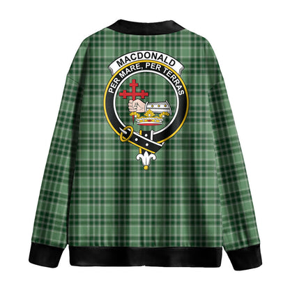 MacDonald Lord of the Isles Hunting Tartan Crest Knitted Fleece Cardigan