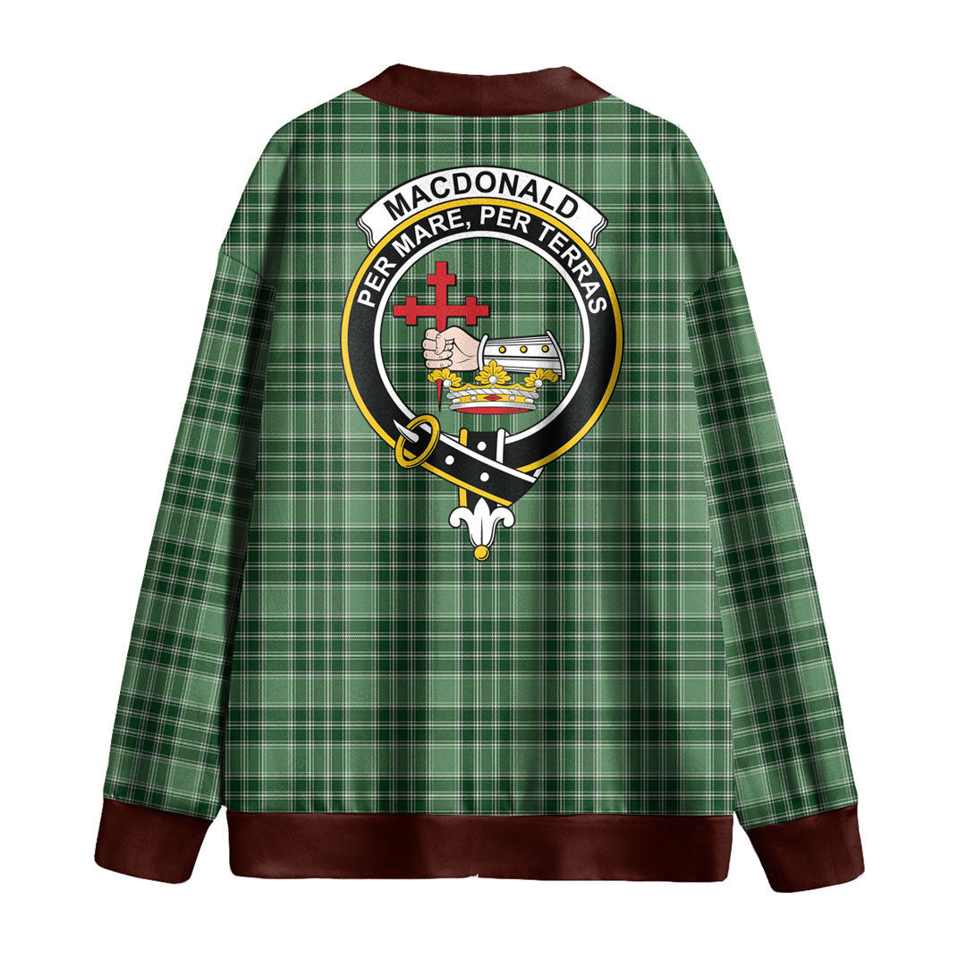 MacDonald Lord of the Isles Hunting Tartan Crest Knitted Fleece Cardigan