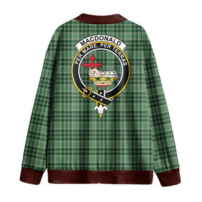 MacDonald Lord of the Isles Hunting Tartan Crest Knitted Fleece Cardigan