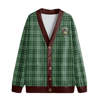 MacDonald Lord of the Isles Hunting Tartan Crest Knitted Fleece Cardigan