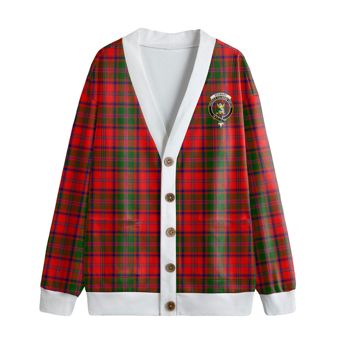Stewart of Appin Modern Tartan Crest Knitted Fleece Cardigan