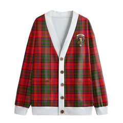 Stewart of Appin Modern Tartan Crest Knitted Fleece Cardigan