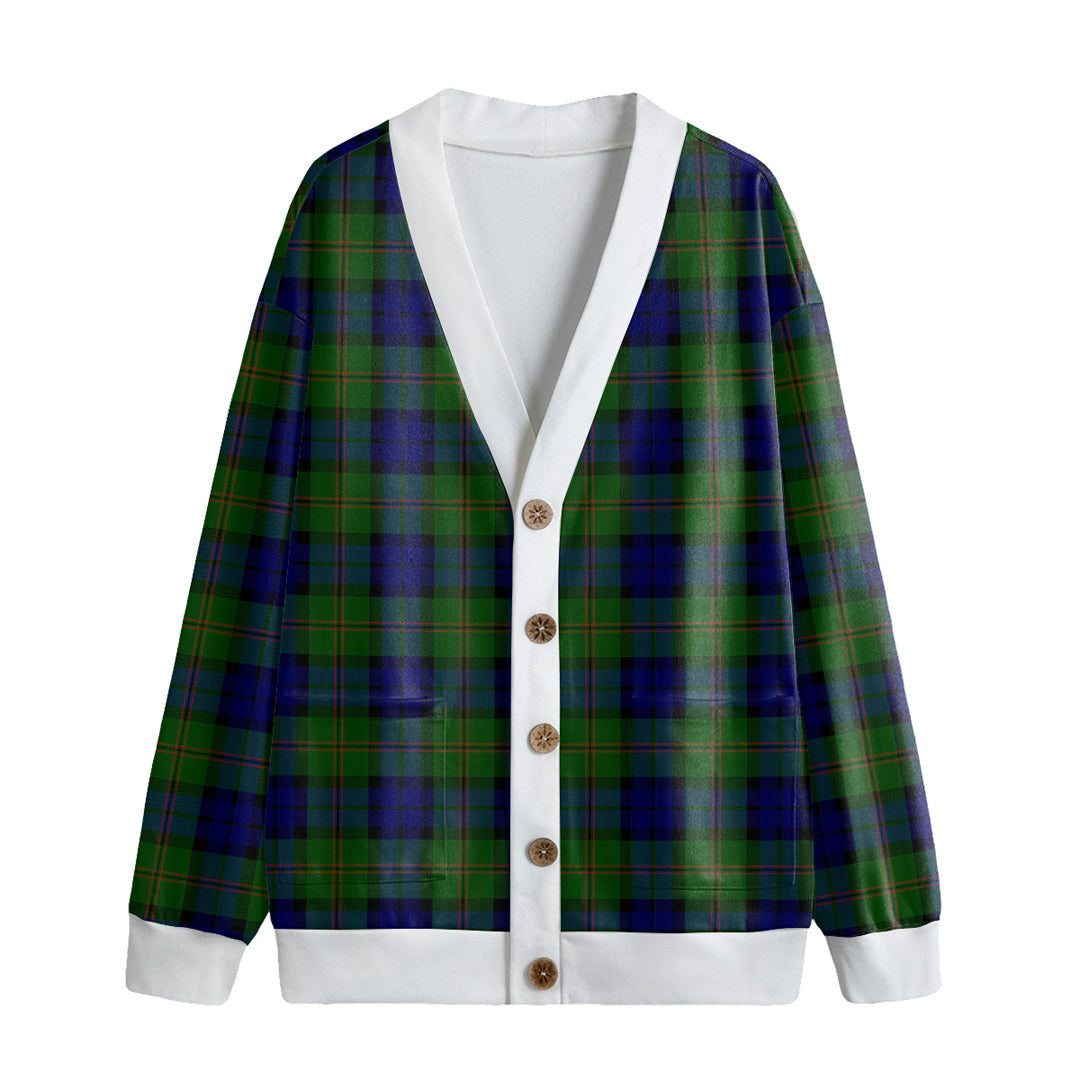 Dundas Modern Tartan Plaid Knitted Fleece Cardigan