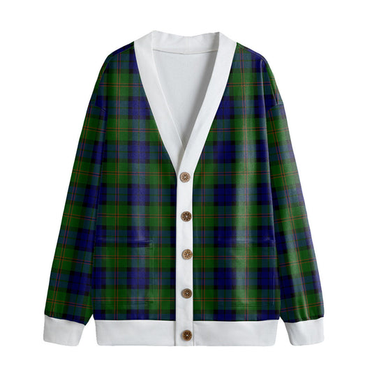 Dundas Modern Tartan Plaid Knitted Fleece Cardigan