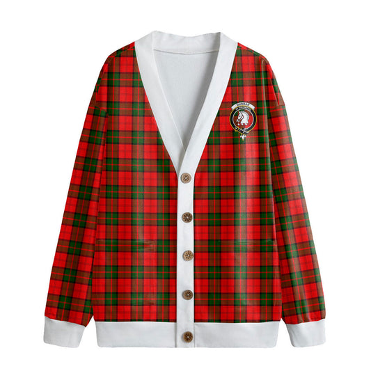 Dunbar Modern Tartan Crest Knitted Fleece Cardigan