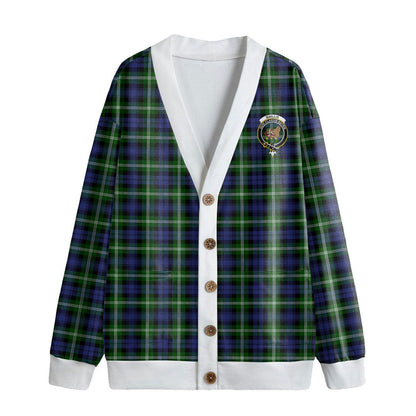 Baillie Modern Tartan Crest Knitted Fleece Cardigan