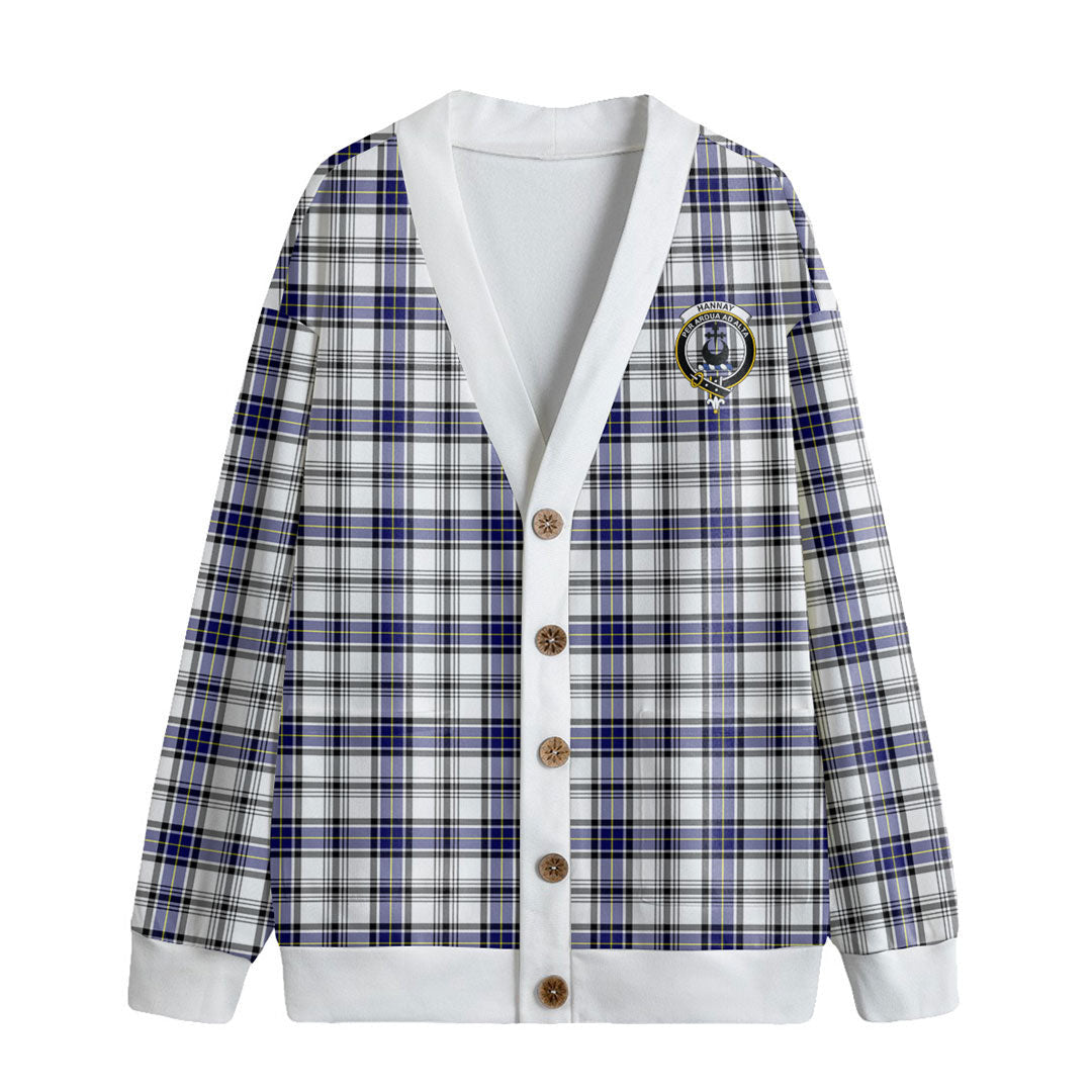 Hannay Modern Tartan Crest Knitted Fleece Cardigan