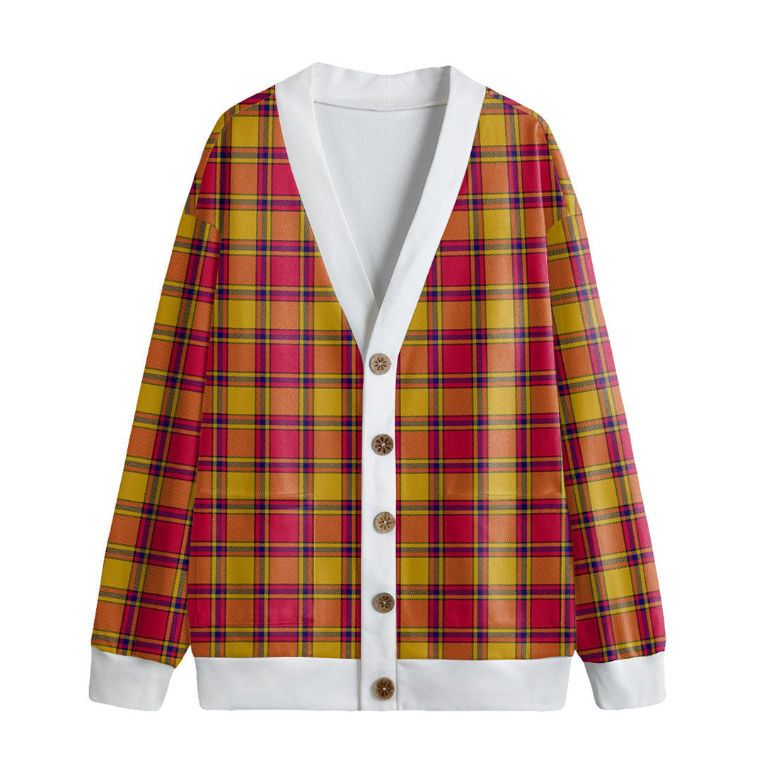 Scrymgeour Tartan Plaid Knitted Fleece Cardigan